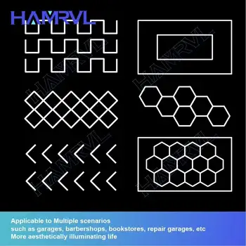 車庫燈 六角燈 理髮店天花板照明 車間 4S 汽車細節展示 汽車車身修理 健身房 LED燈管 蜂窩狀 8 最佳銷售 LED車庫六邊形 - №2