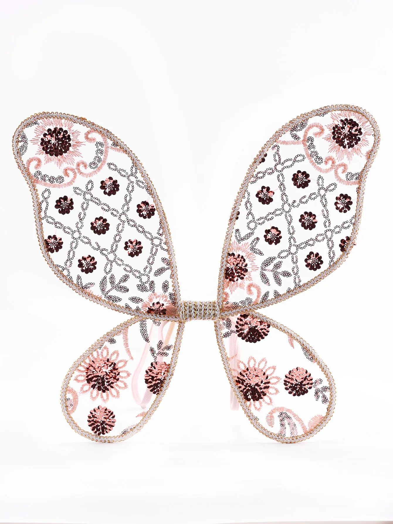 Ailes de papillon en maille à paillettes or rose, ailes d'aviation en dentelle, bébé et enfant, 2 tailles, cadeaux de vacances, accessoires de performance