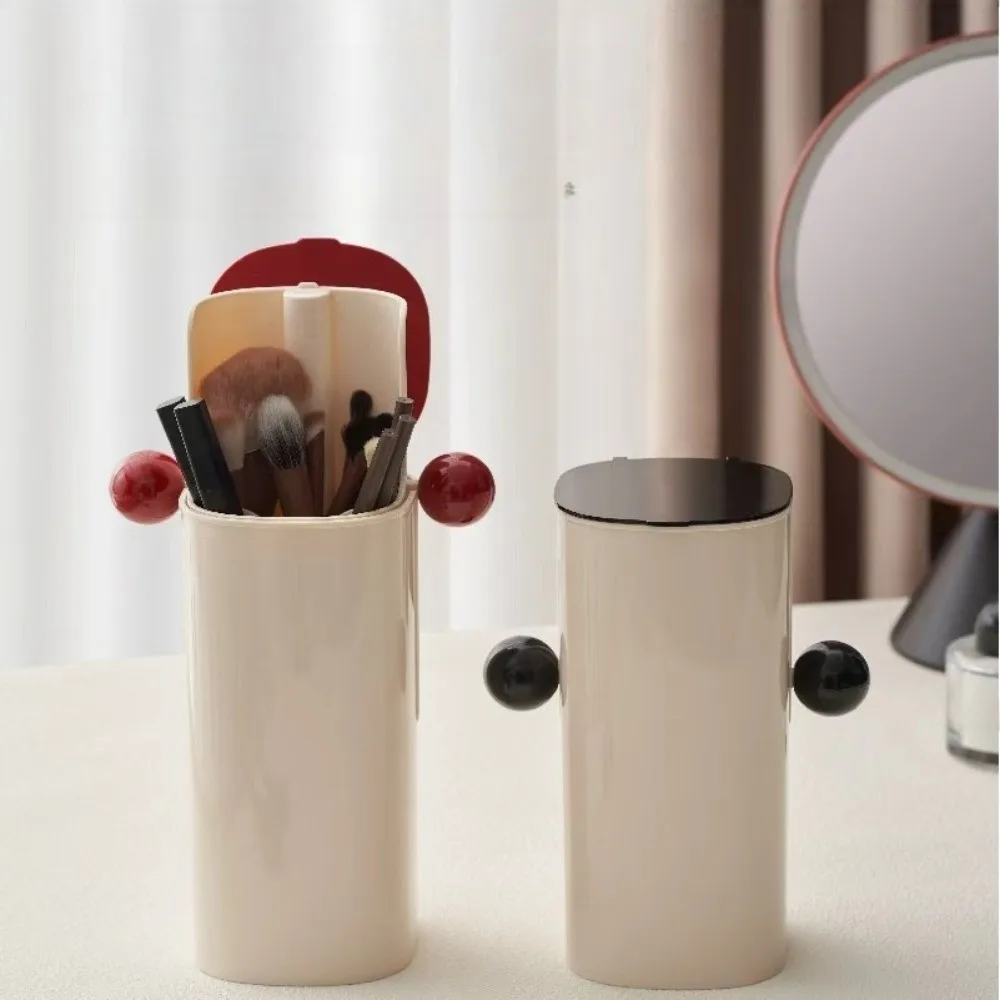 

Large Capacity Automatic Lifting Makeup Brush Holder Dustproof with Lid Makeup Brush Storage Tube Press Type Waterproof
