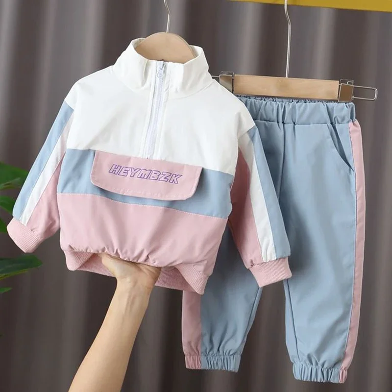 Traje deportivo para niña, conjunto de ropa infantil de 2 piezas, abrigo y pantalones, primavera y otoño