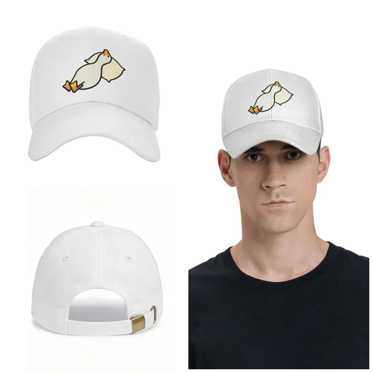 Duck Sleeping, Tired Duck Resting, Funny Duck Cap Fashion Casual Baseball Caps Adjustable Hat Unisex Baseball Hats Customizable