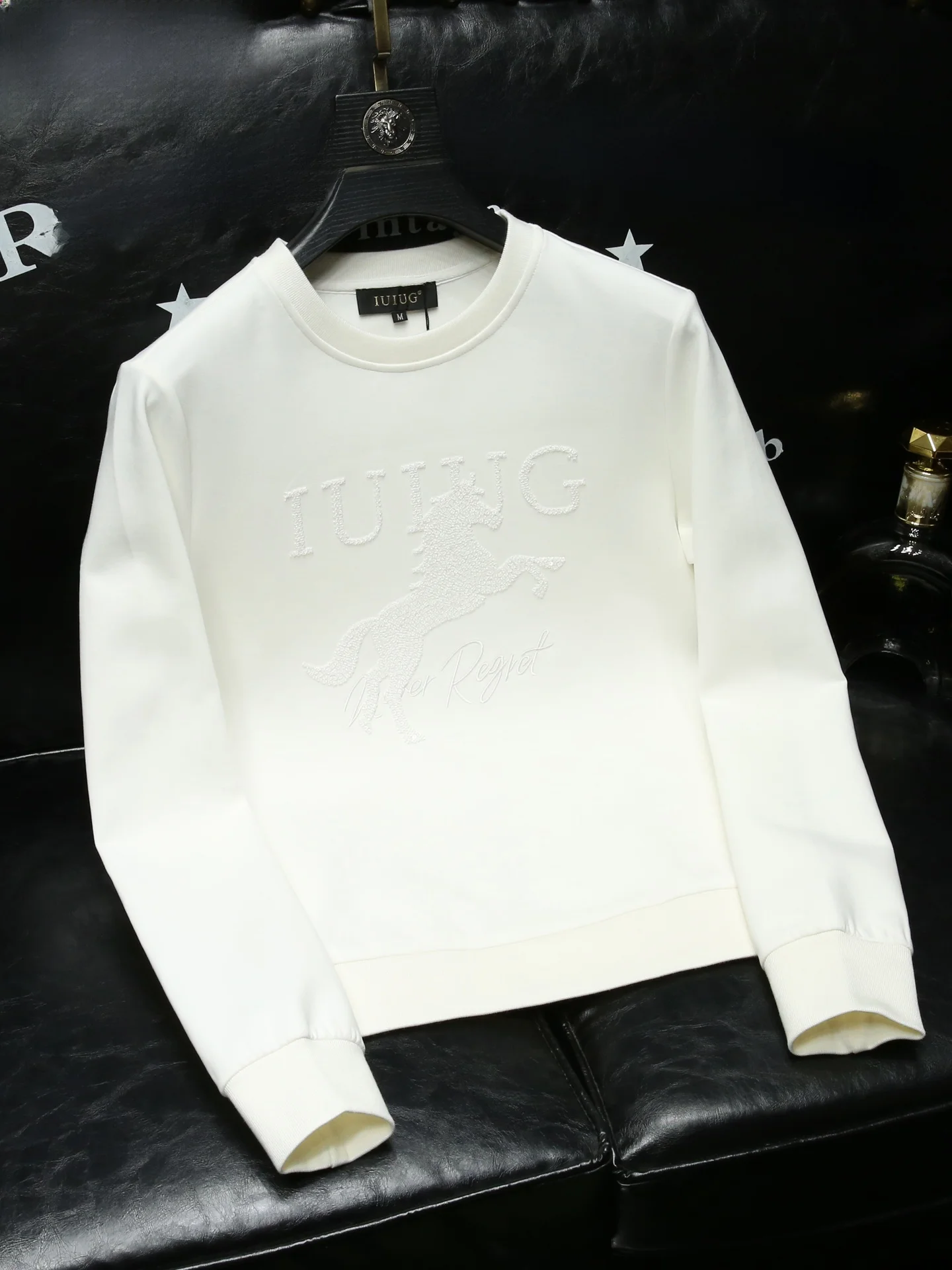 

Элегантная мужская толстовка с вышивкой и длинными рукавами, модная стильная базовая рубашка, осенняя новинка, смесовая ткань из хлопка и полиэстера