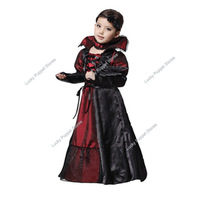 Halloween Fantasy Children's Costumes Ghost Bride Gothic Cosplay Girls Red Vampire Day of The Dead Kids Costumes for Boy Girl