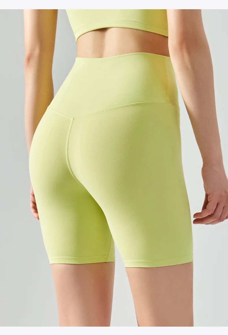 High-waisted Size-free Seamless Yoga Shorts for Summer Fitness and Exercise Leggings for Cycling and Yoga