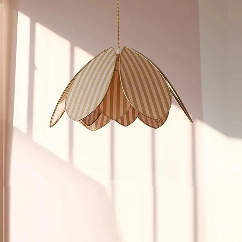 

French retro bedroom bedside chandelier medieval petal fabric restaurant bar entrance