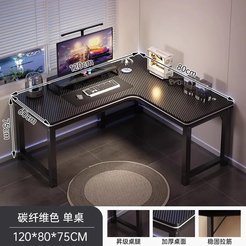 

Corner computer desk Desktop home e-sports table Double desk Bookshelf