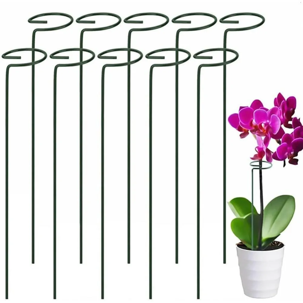 1/2/4/6/8/10 Piece Set of 20 Inch Plant Support Stakes Metal Garden Stakes Flower Support Stakesfor Orchid Lily Sunflower