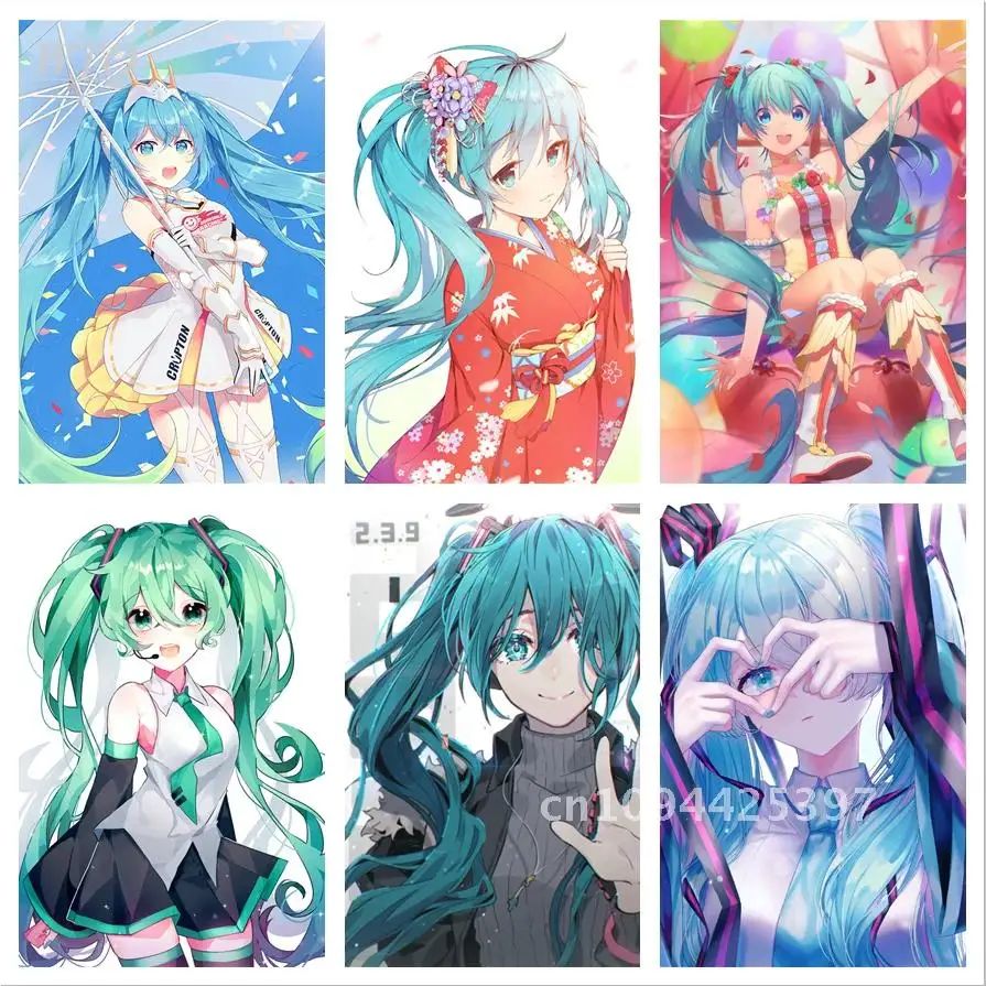 80x100cm Oil Painting By Numbers Kits Anime Idol Singer Miku Pictures Paint By Numbers on Canvas for Adults Home Decor