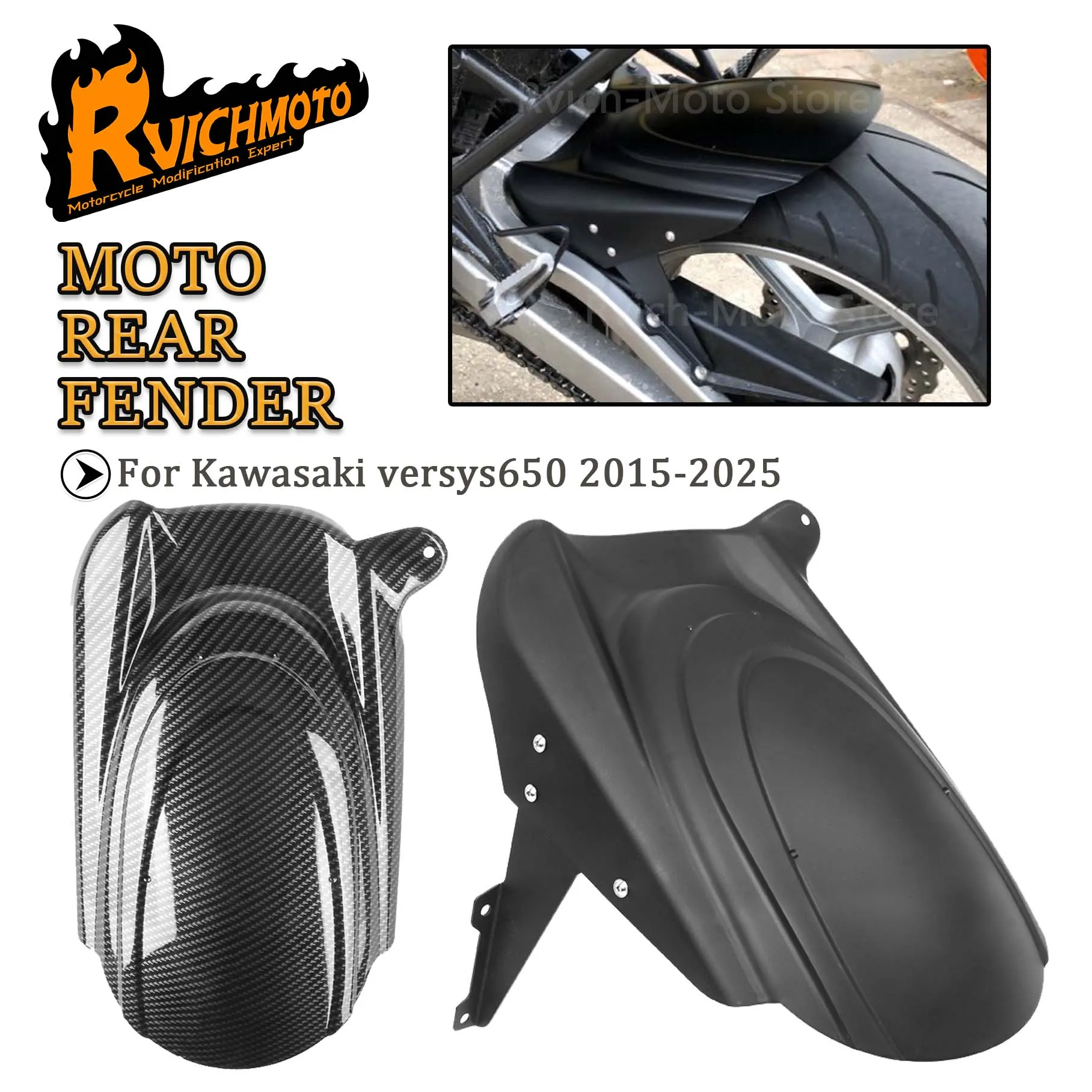 

For Kawasaki versys650 versys 650 2015-2023 2024 2025 Motorcycle Rear Mudguard Sand Shield Wheel Hugger Fender Mud Splash Guard