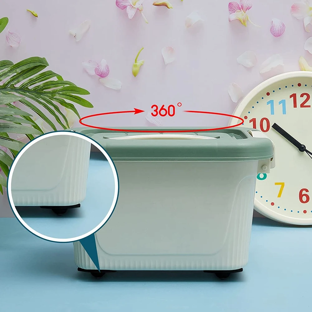 SLQZT Ruote girevoli autoadesive da 8 pezzi Mini ruote girevoli Puleggia adesiva con rotazione di 360 gradi con cuscinetti a sfera (Nero)