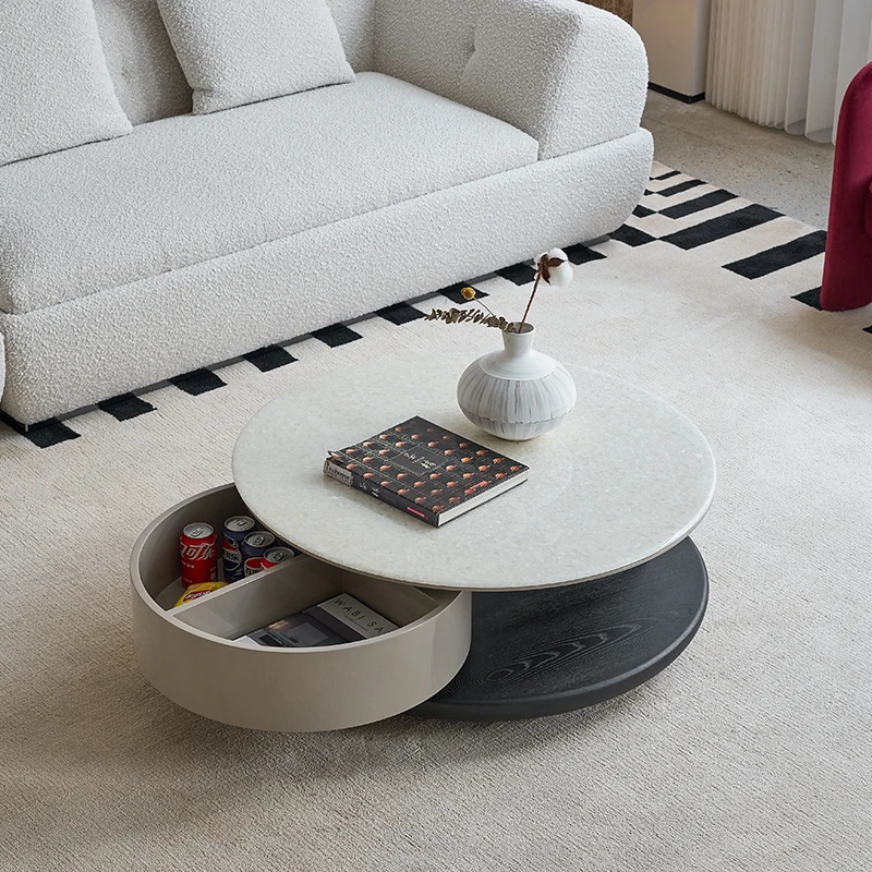 

Modern Home Furniture Round Coffee Table with Storage for Living Room Apartment