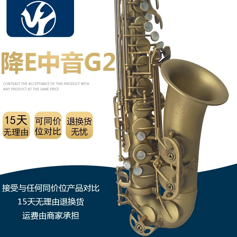 JEK JAS G2 Ee Alto Saxophone With Brass Head And Gold Lacre Tone