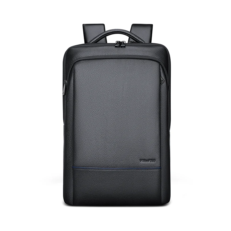 Backpack Men's soft leather business leisure backpack Large capacity student schoolbag computer travel bag