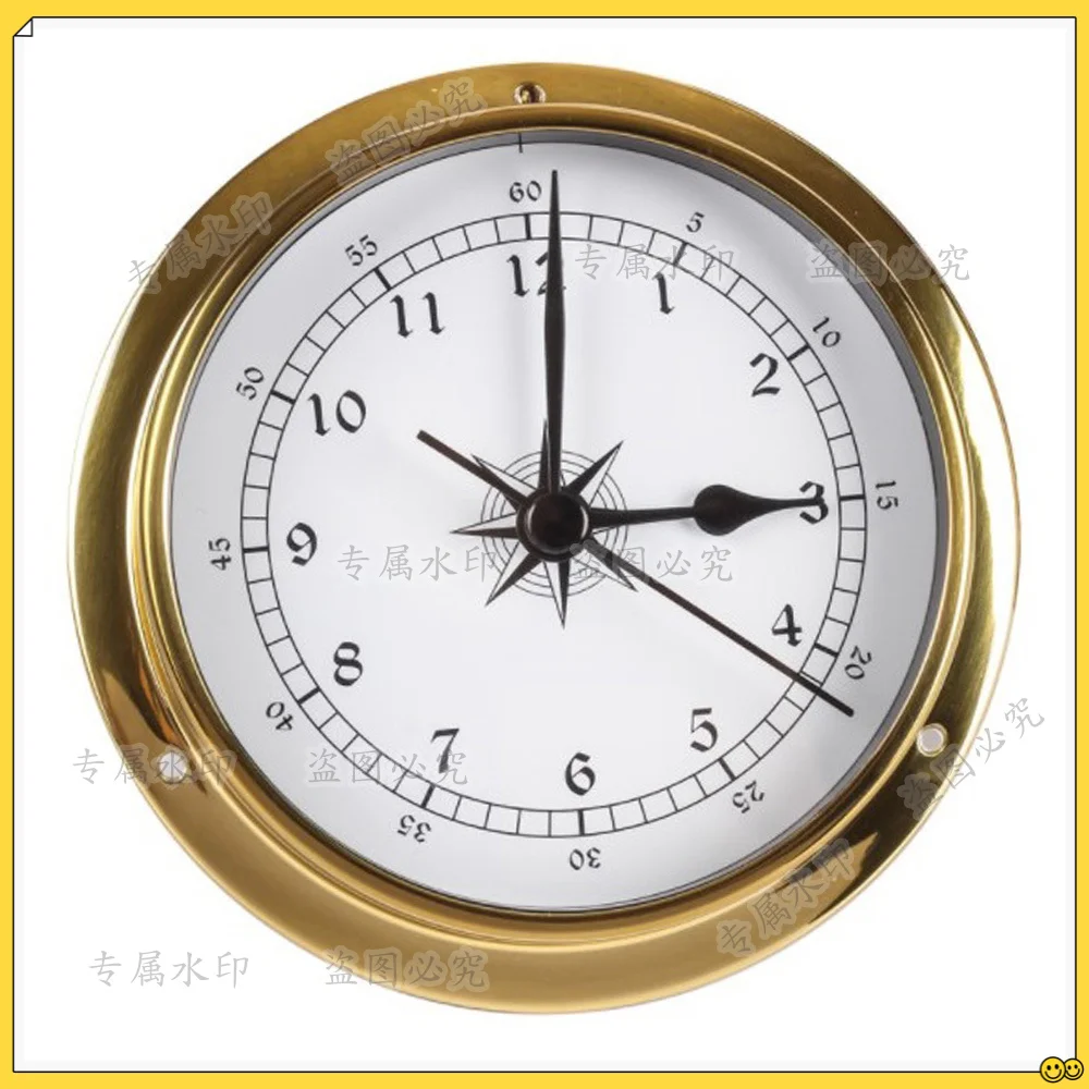 

RTCX-Clock, Wall Mounted Tester Copper Shell Marine for Weather Station, Wall Hanging Boat Using Clock, 145mm