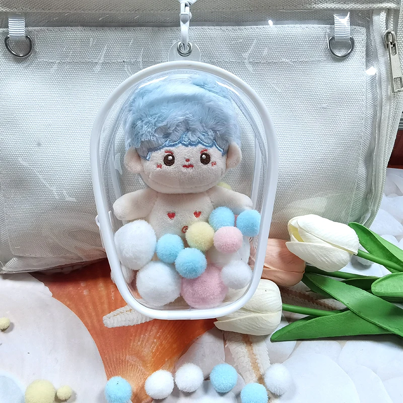 New Style 10CM Clear Outdoor Carrying Bag Mini Kawaii Plush Dolls Storage Pouch For 10cm-12cm Plushy Anime Cartoon Nendroid Toys