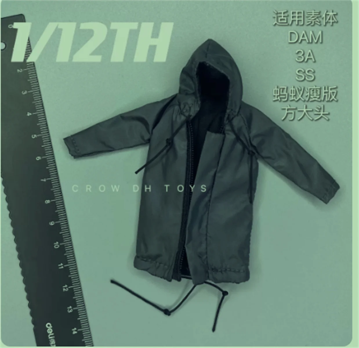 

1/12 Масштабная куртка, длинный наряд, пальто, черная одежда, модель фильма, подходит для 6 дюймов, DAM 3A, солдатская фигурка, кукла, игрушка для тела Amine