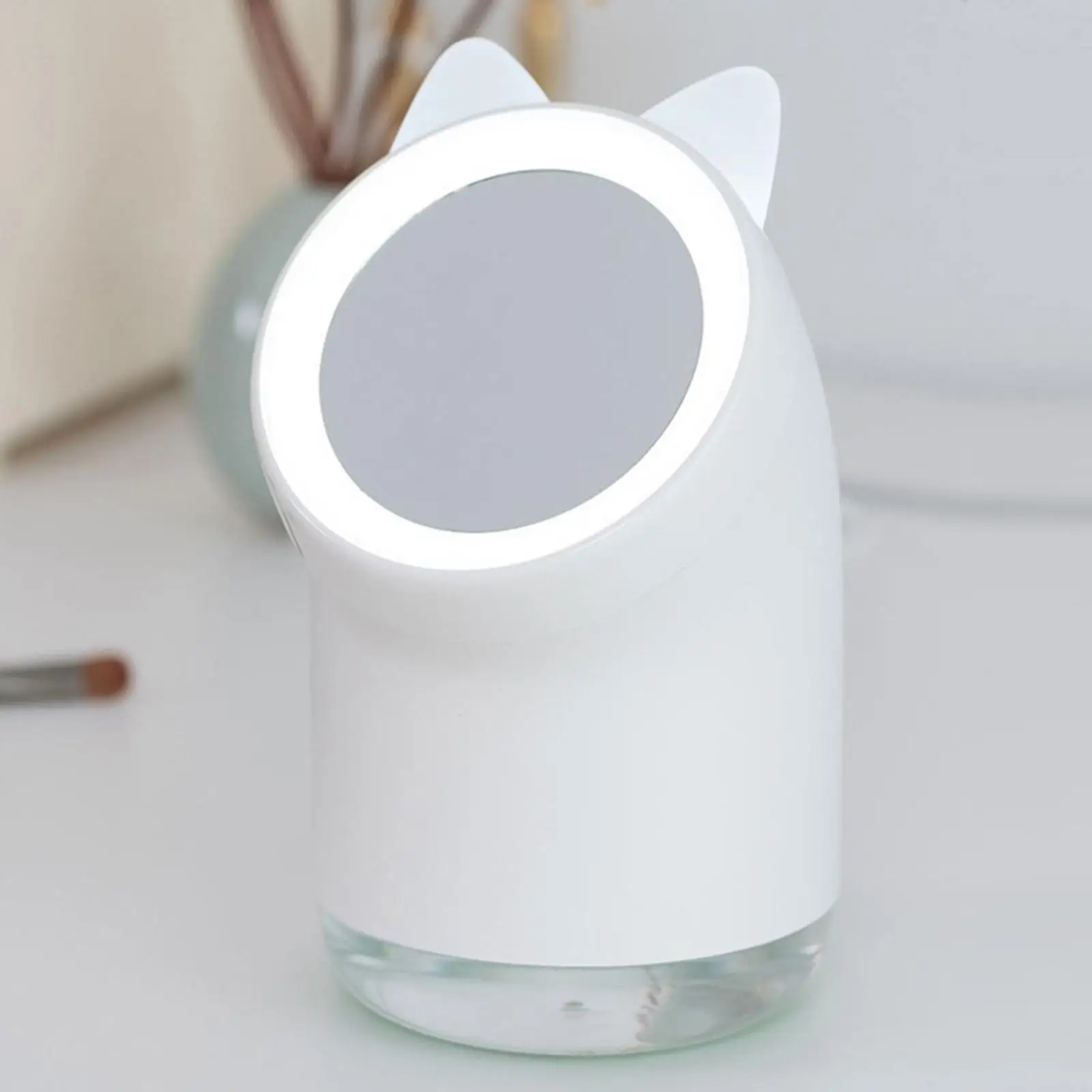 Air Humidifier Diffuser Lighted Makeup Mirror USB Powered Portable