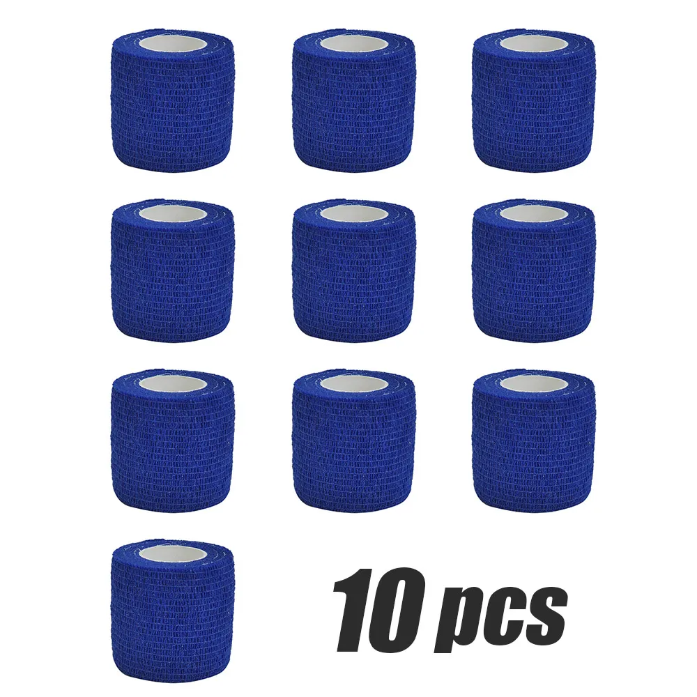 1/6/10 pcs Dark blue Gauze Bandage Self-adhesive Breathable Elastic Bandages for Sports Fixing Finger Wrist Leg