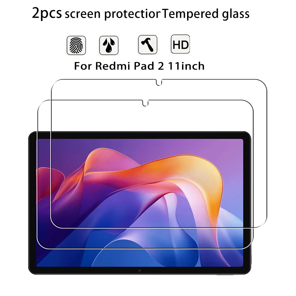 Protecteur d'écran pour Xiaomi Redmi Pad 2, 2 pièces, Film en verre trempé HD anti-rayures de 11 pouces