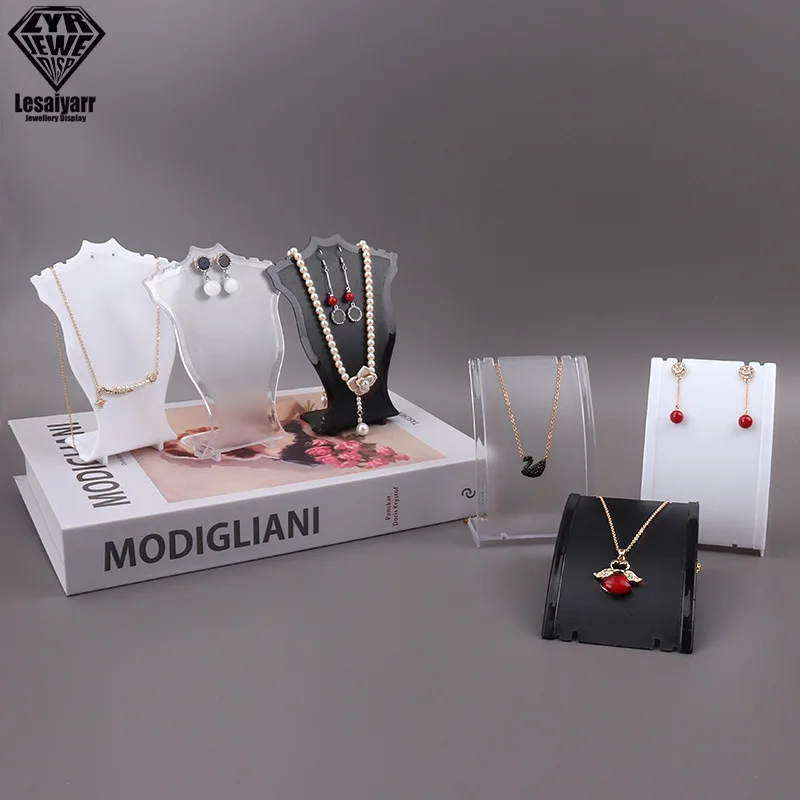 Mini Necklace Display Mannequin Pendant Model Acrylic Jewelry Holder Necklace Showing Stand Rack Earring Showcase