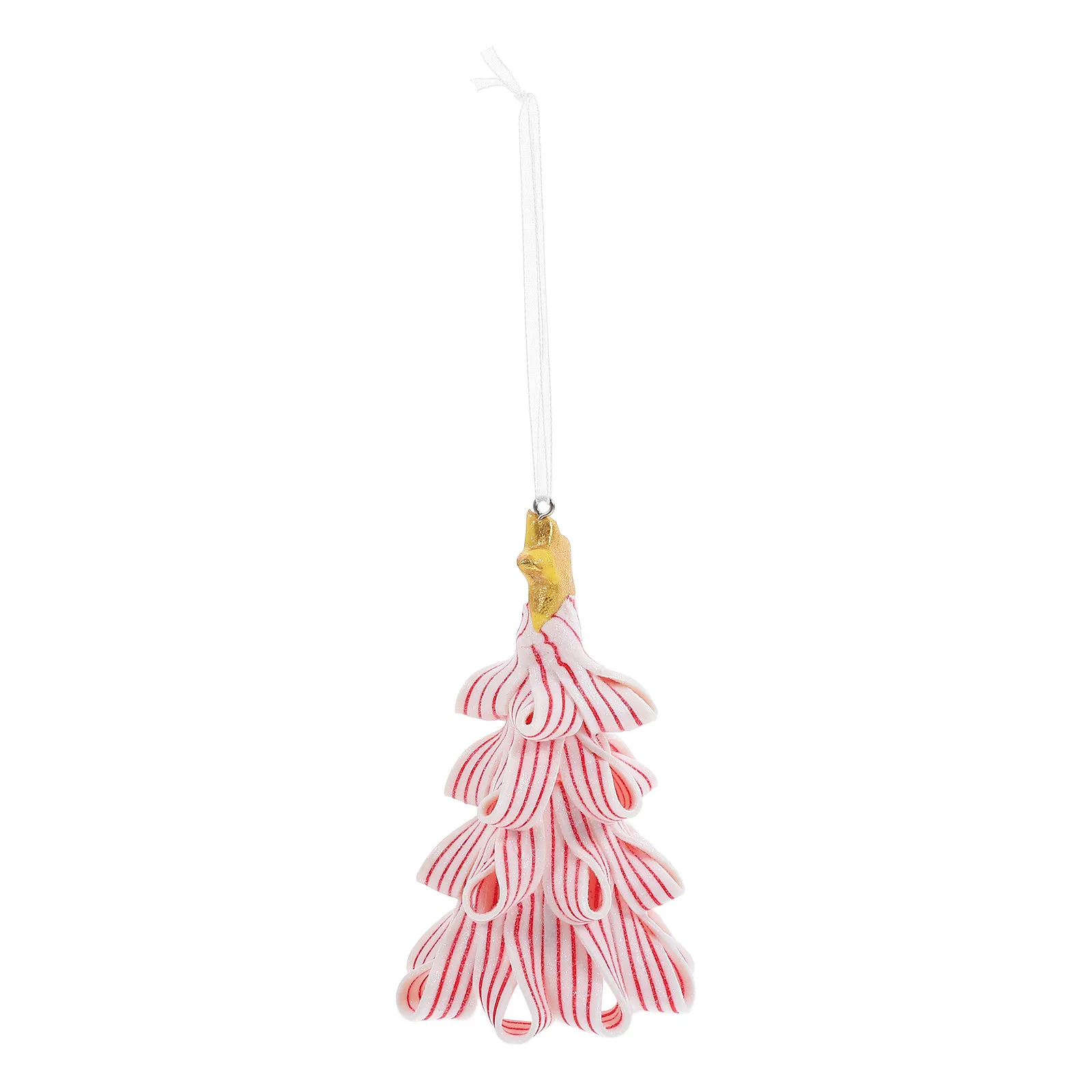 Clay Crafted Christmas Tree Pendant Ornament Shatterproof Rustic Holiday Decoration for Tree Tabletop Scene Layout Xmas Supplies