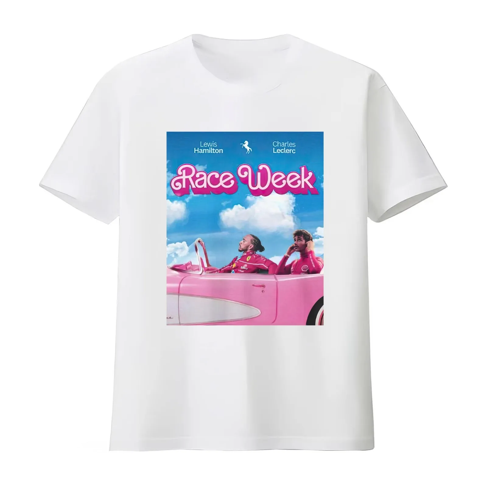 Charless & Lewis Race Week T-Shirt Summer Casual Cotton Tee Oversized Streetwear Tops Vintage Graphic Print Unisex Men Women