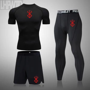 Sportswear Herren -Kompressionsanzug, enge Yoga -Sportsets, Training, Joggen, MMA -Fitnesskleidung, Trainingshosen, geeigneter Anzug, neu 10 Hauptverkäufe China Malhar Kleidung - №10