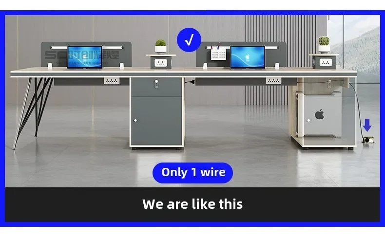 

Workstation Desk Simple Modern Staff Six 4 Seats 6 Card Seats Office Furniture Four Pairs of Staff Desk and Chair Combination