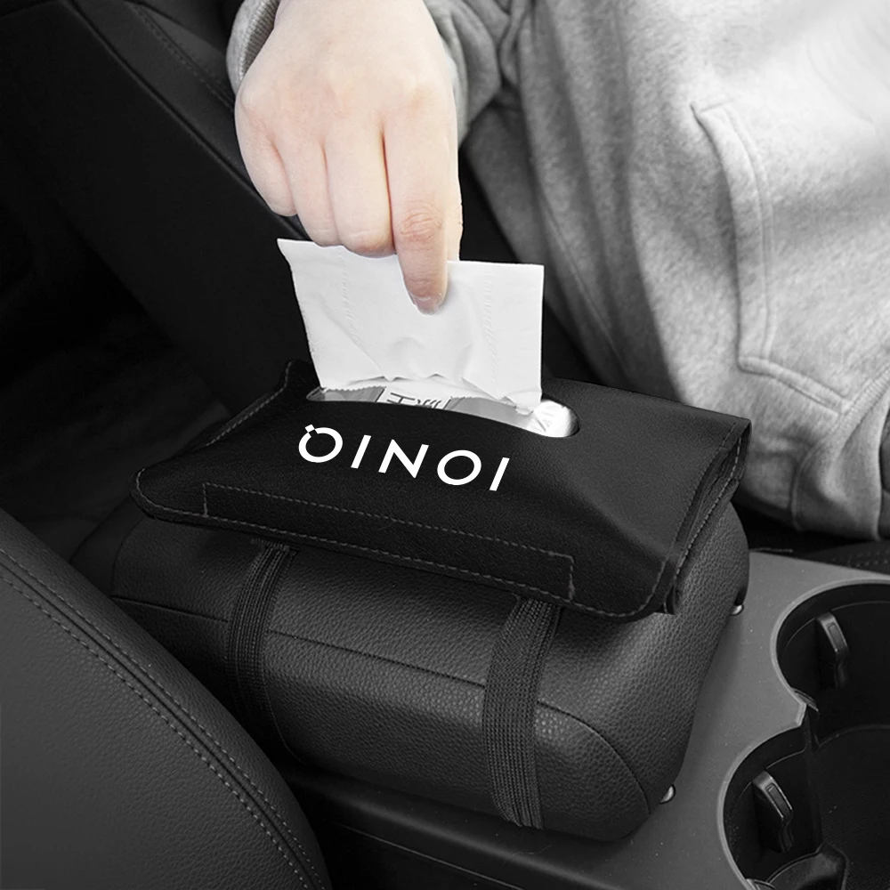 For Hyundai IONIQ 5 6 7 Car Tissue Box Towel Sets Car Sun Visor Tissue Box Holder Auto Storage Decoration Auto Accessories