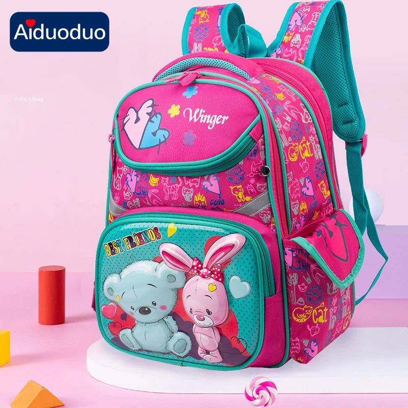 

School Backpack Kids School Bags for Girls Primary School Student Girl's Bag 3D Cartoon Large Capacity Backpack Nice-looking