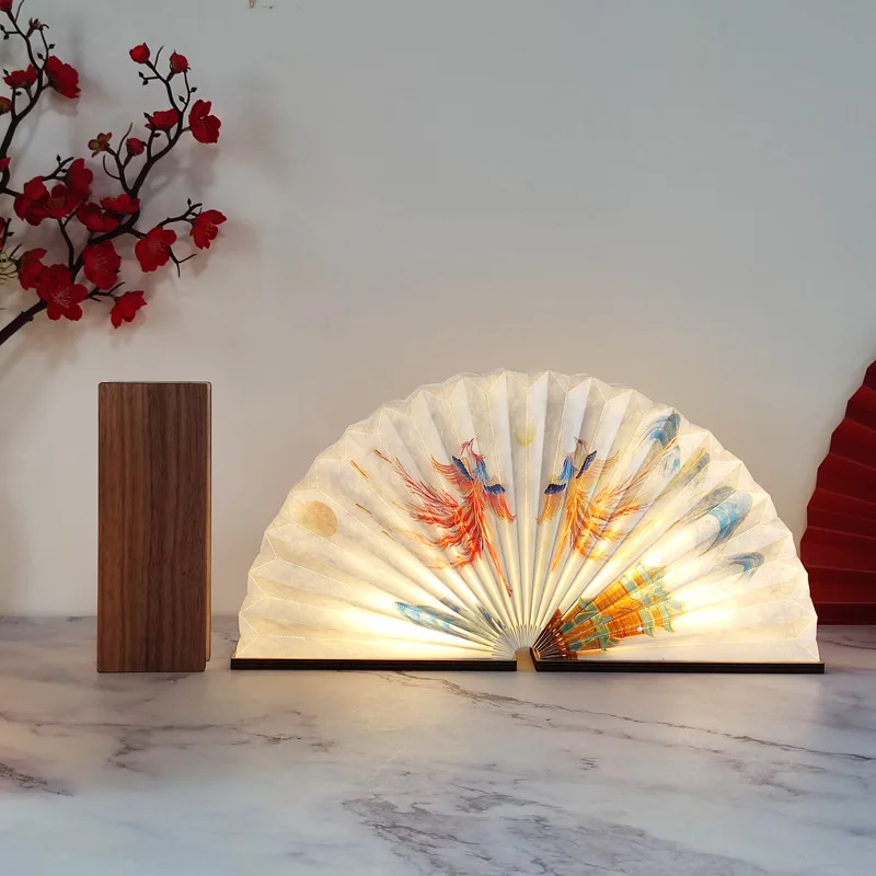Chinese Fan Shape Led Floor Lamps Tyvek Shade Bedroom Beside Music Light Fixture Living Room Decoration Foldable Illumination