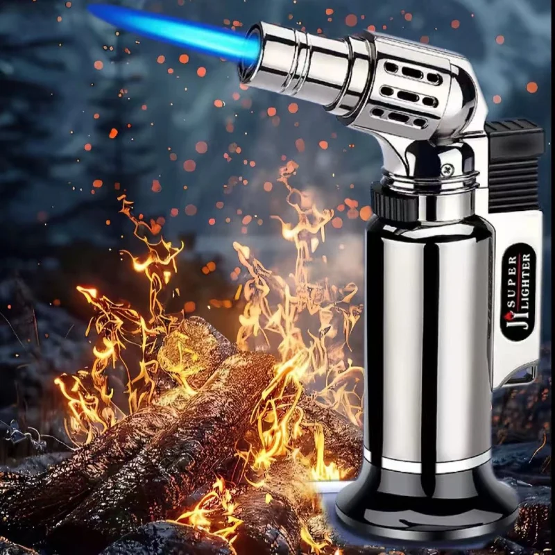 

Metal Windproof Turbo Gas Lighters Welding Torch Kitchen Cooking Adjustable Flame Powerful Spray Gun Cigar Lighter For Men Gifts
