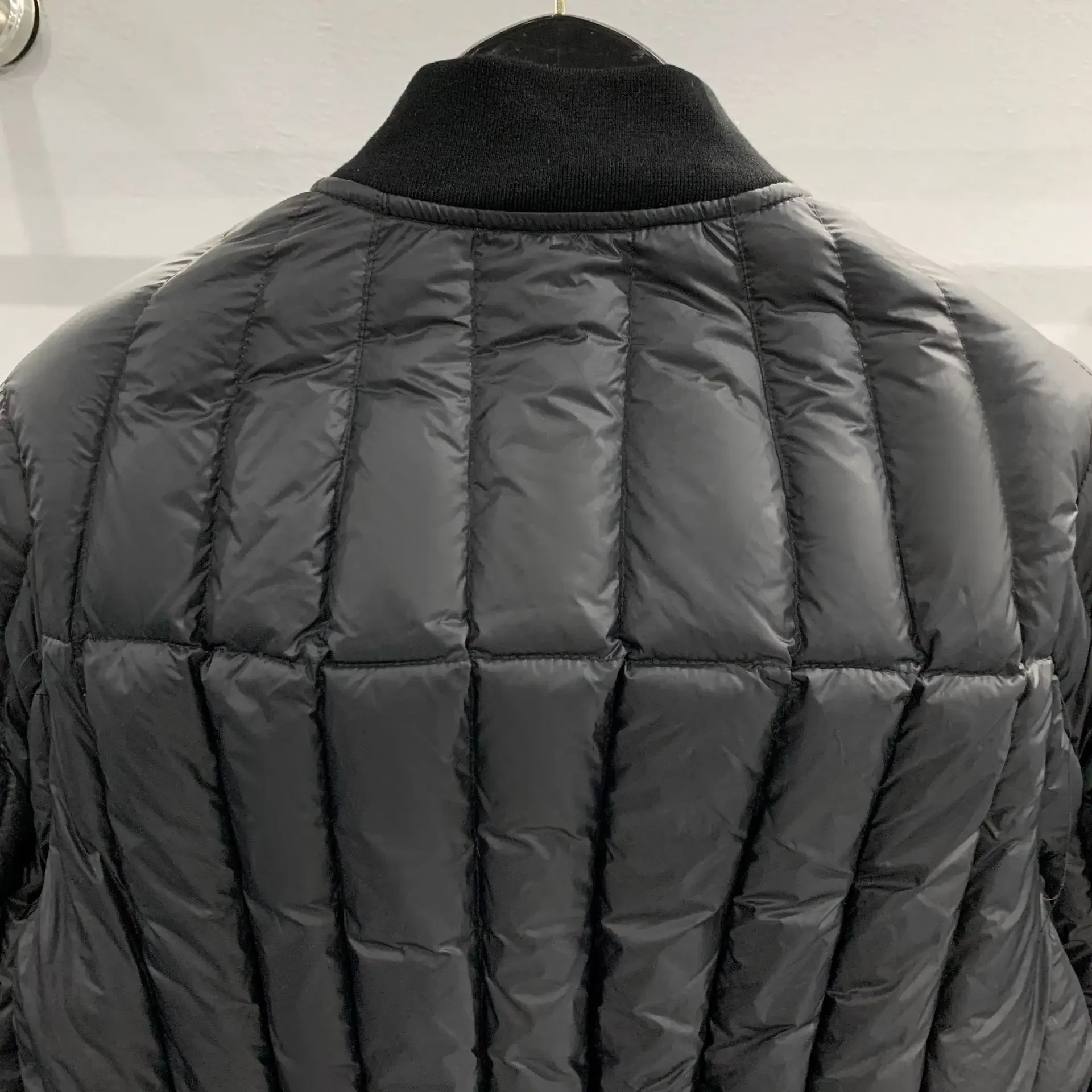 Mulheres Black White Goose Down Jacket, Streetwear, Sobretudo Curto Owens, Stand Collar Coats, High Street Fashion, Rick, 24ss