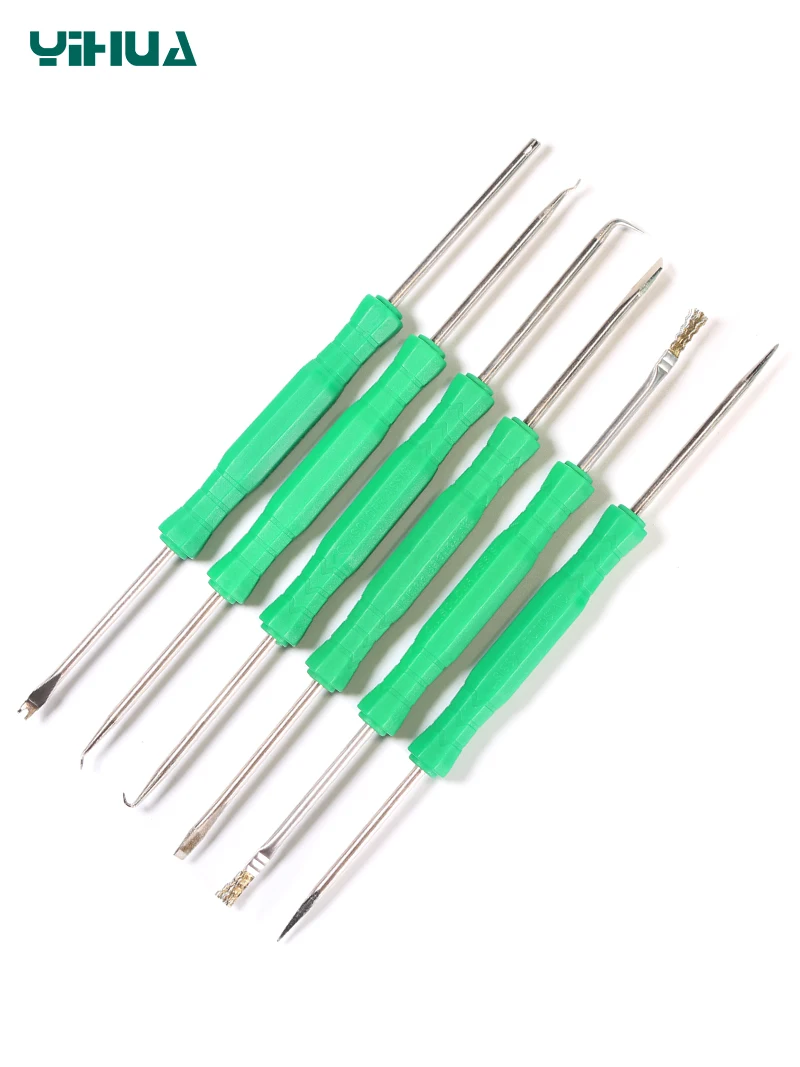 YIHUA 126 Series 6 Set Flux Tweezer Soldering Tool With 12 Useful Welding Tools Set Screen Opening Tools  Screen Removal