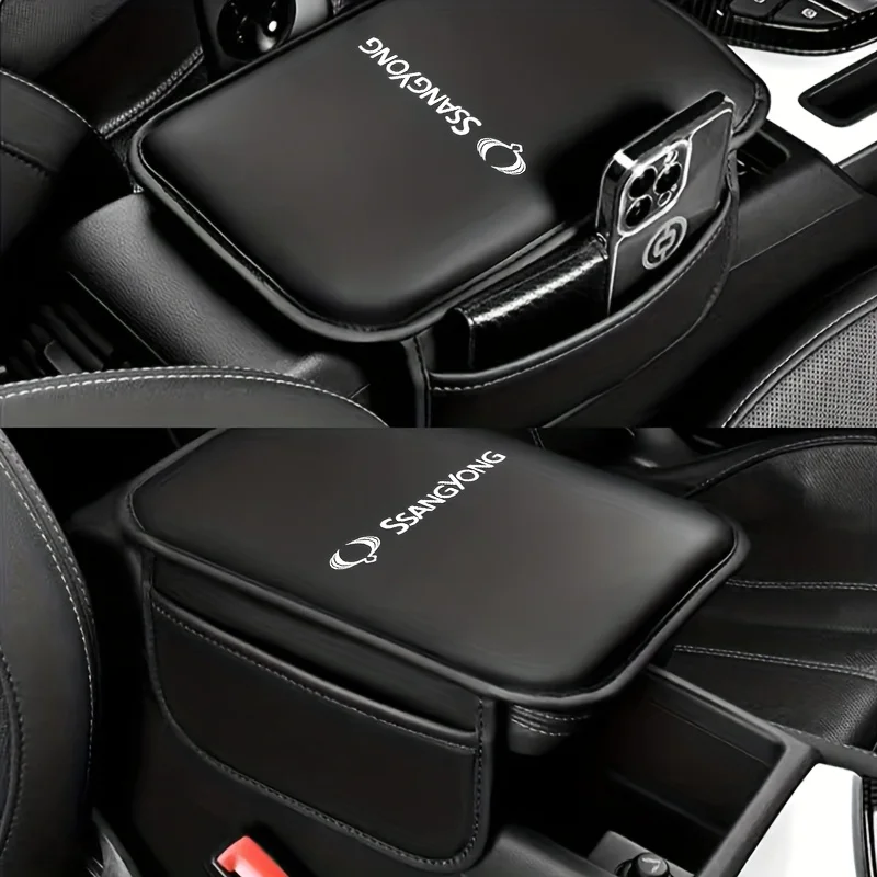 Almofada para caixa de assento de apoio de braço de carro com suporte de telefone para ssangyong musso korando rexton Torres Kyron Actyon Tivoli Rodius M200