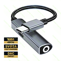 2in1 USB C to 3.5mm/Type C Aux Audio Adapter 2A Fast Charging 16Bit/48KHz DAC Aux Headphone Converter For iPhone 15 iPad Samsung