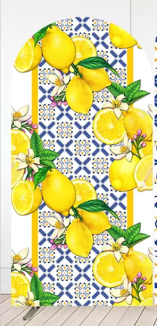 Мехофонд португальская плитка лимонная арка фон чехол для детей день рождения свадебное украшение стены двусторонний фон реквизит
