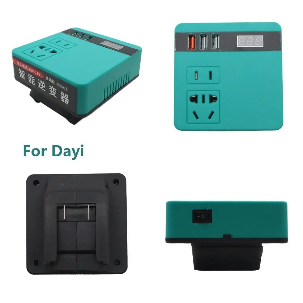 

1Pcs 18V 20V To 220V Battery Inverter Dual Plug 120W Smart Transformer Multifunctional Household Outdoor Work Inverter