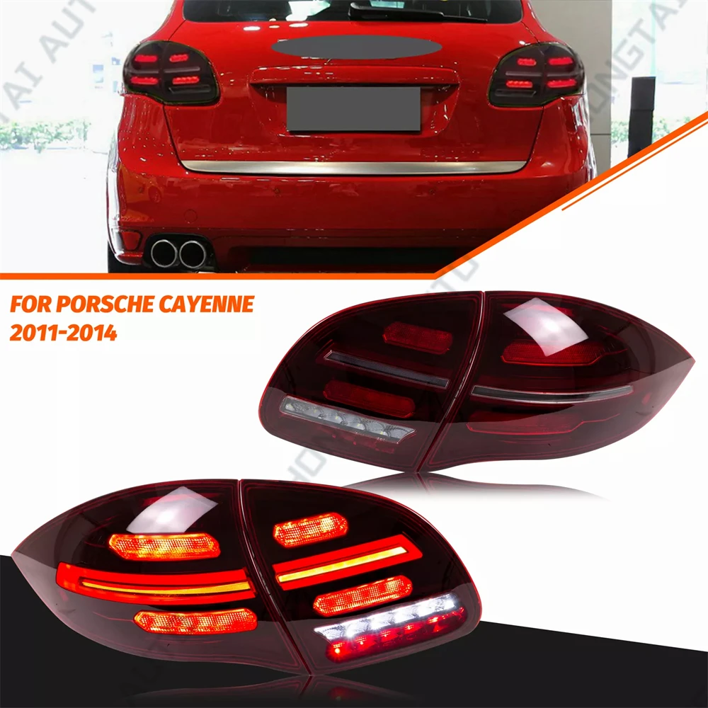 

Pair LED Taillights For Porsche Cayenne S 958 92A 2011 2012 -2014 Tail Light Taillamp Rear Lamp Brake Fog Turn Signal Assembly