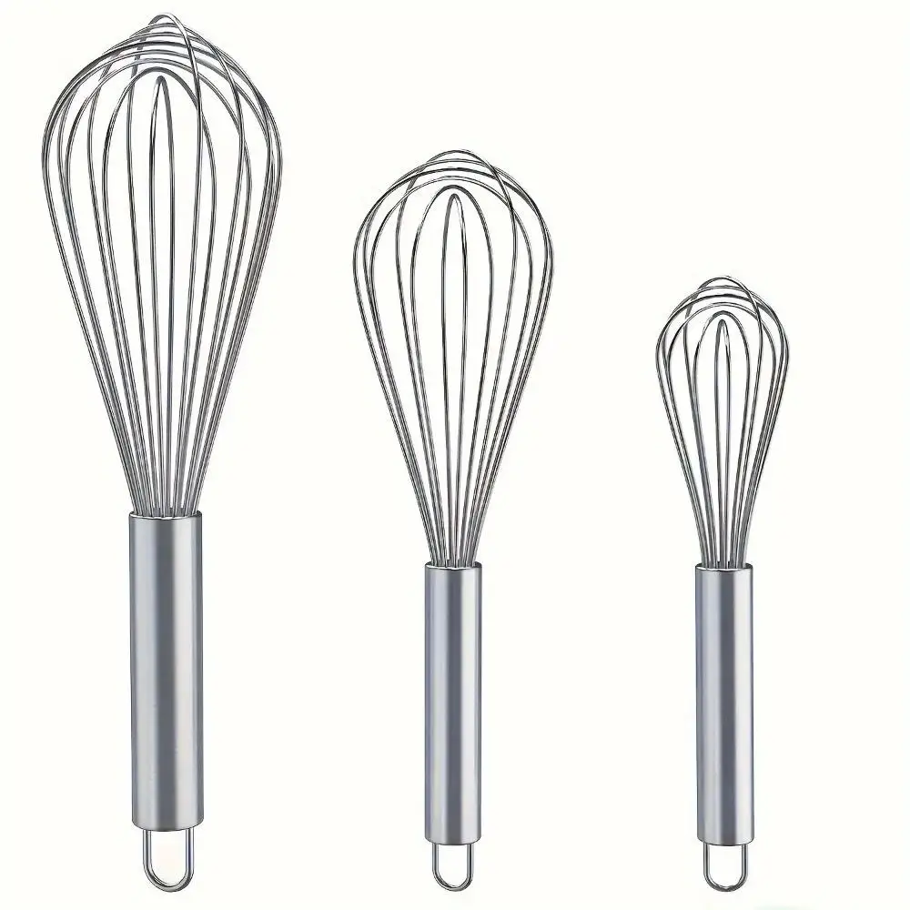 3-teiliges Edelstahl-Schneebesen-Set - Geeignet zum Rühren, Schlagen und Mischen - Küchen-Schneebesen |   Langlebige Küchenwerkzeuge