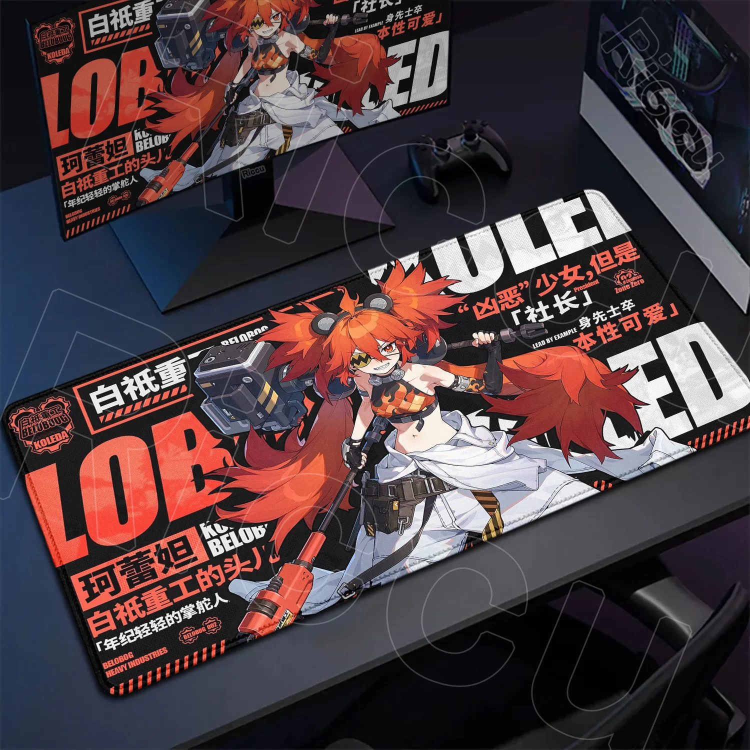 Zenless Zone Zero Gaming Mice Pad XXL كبير مكتب مطاطي حصيرة مكتبية ملحقات الكمبيوتر Kawaii Corin Wickes Gamer Speed Mousepad