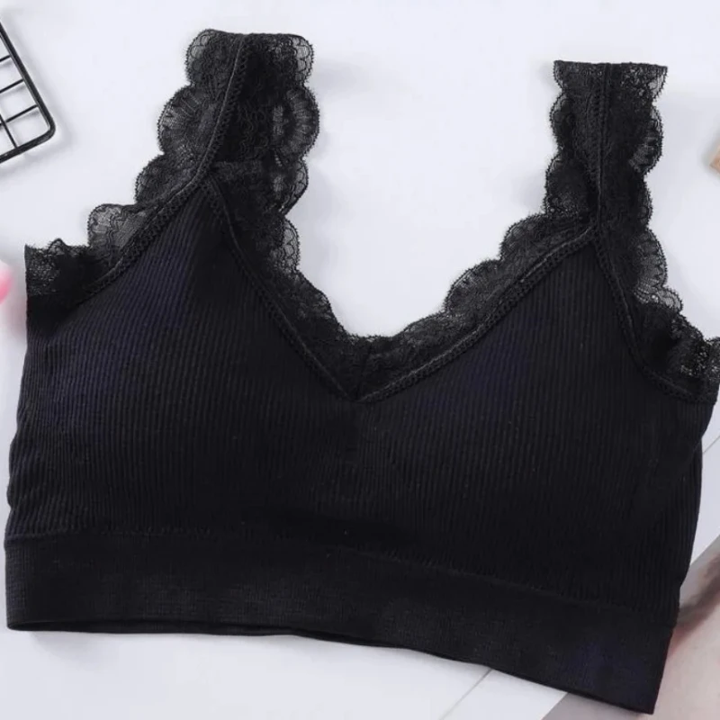 Lace Seamless Sports Women's Underwear Bras for Women Without Bones Underwire Tank Top Pads Invisible Back Bra Lenceria Mujer