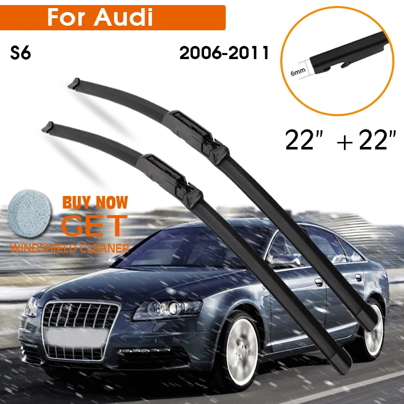 

Car Wiper Blade For Audi S6 2006-2011 Windshield Rubber Silicon Refill Front Window Wiper 22"+22" LHD RHD Auto Accessorie