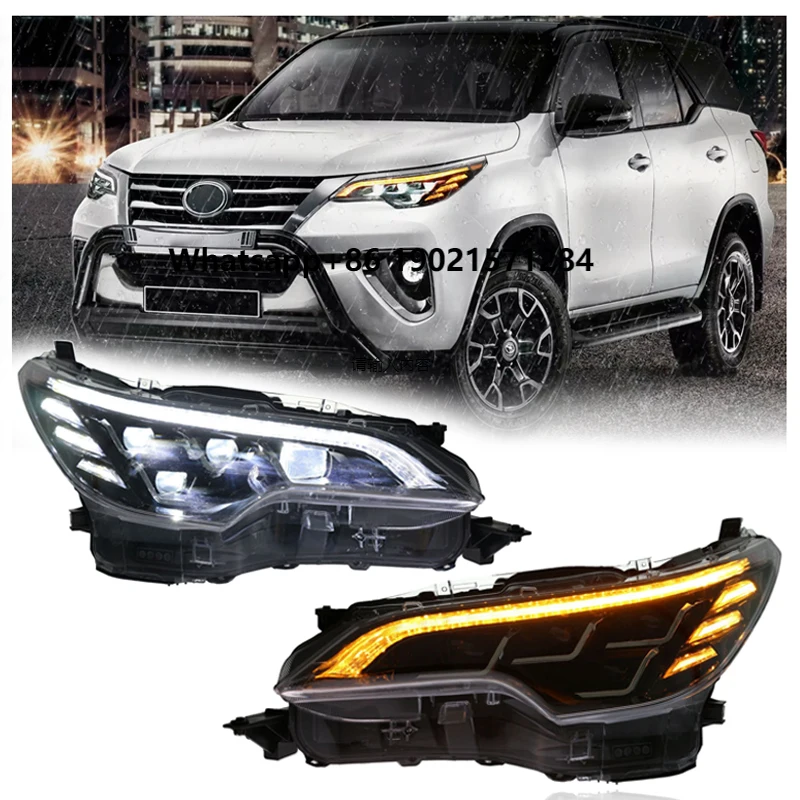 

For Fortuner 2016 - 2020 Led Head Light Lamp With DRL Sequential Turn Signal Headlights Projector Lens Car Accessories