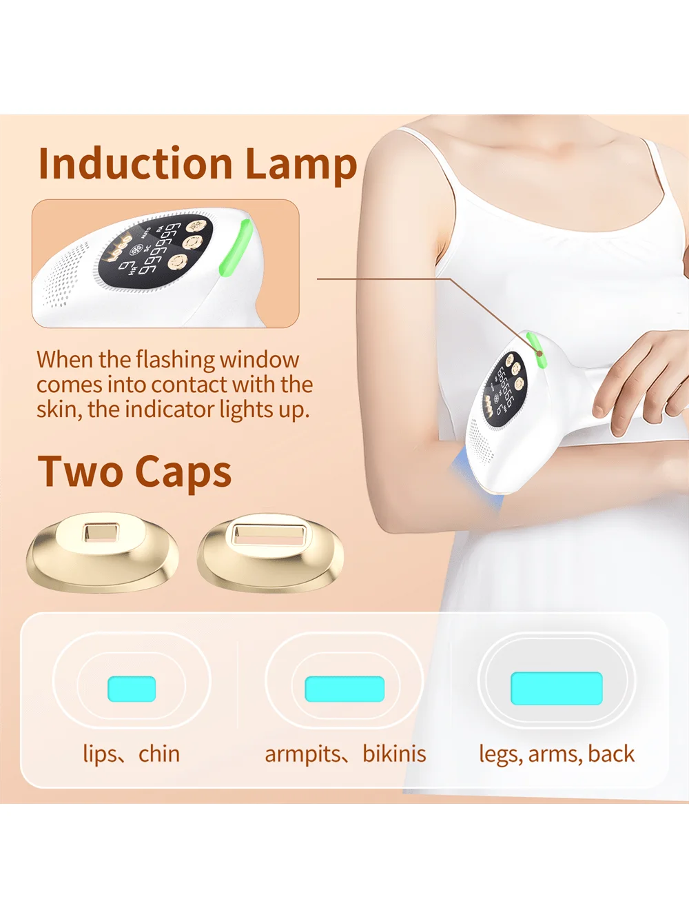 Portable IPL laser hair removal, 3-in-1 permanent epilator at home, level 9 upgrade, flash hair removal, whole body underarm