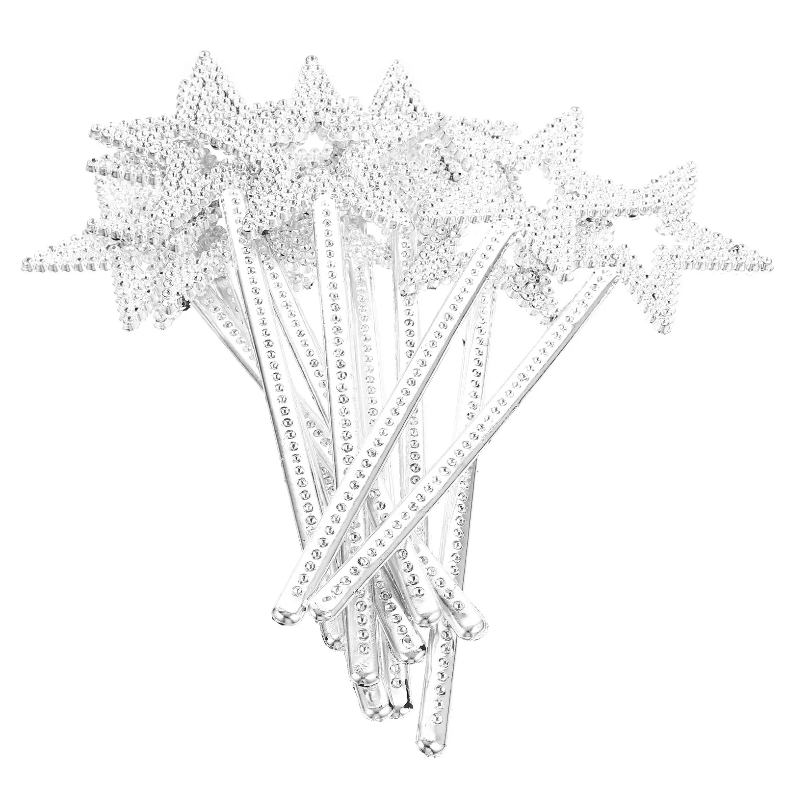 

12Pcs Plastic Star Shaped Fairy Wands for Birthday Party Halloween Wedding Cosplay Princess Theme Glow Bead Effect 22Mm
