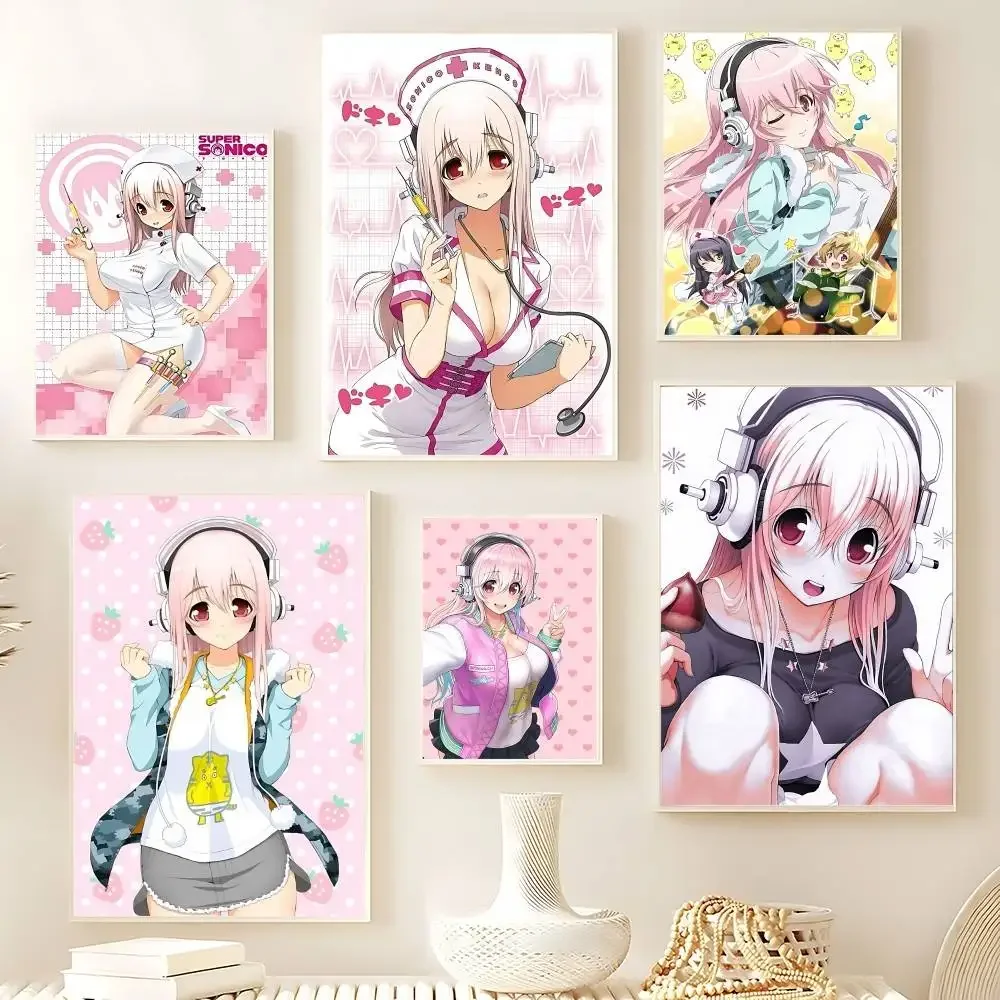 S-Super S-Sonico ملصق صورة حائط لوح رسم ديكور فني للمنزل طباعة لغرفة المعيشة ديكور