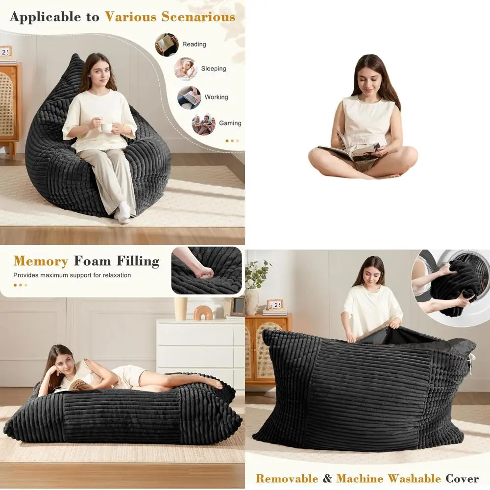 

Трансформируемое кресло-мешок: диван-кровать для взрослых и детей с моющимся чехлом, пена высокой плотности, многофункциональный диван для дома