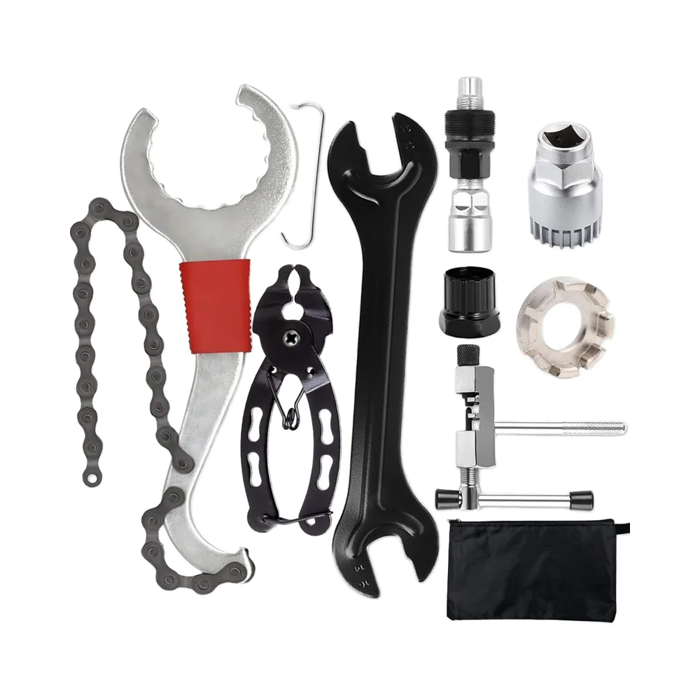 8Pcs Bike Tool Kit  Mountain Bike Repair 3-in-1 Cassette Remover Wrench Bike Repair Tools