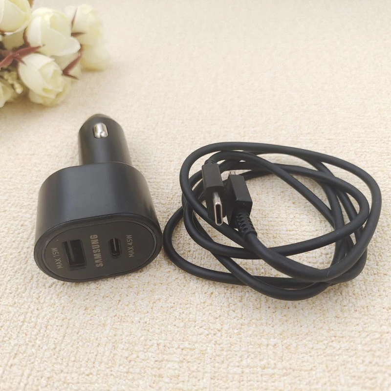 60W Samsung USB Type C Car Charger PD Super Charging Galaxy S25 S24 S23 S22 Ultra A55 A54 A35 45W/15W Dual Ports Charger in Car - náhled 6